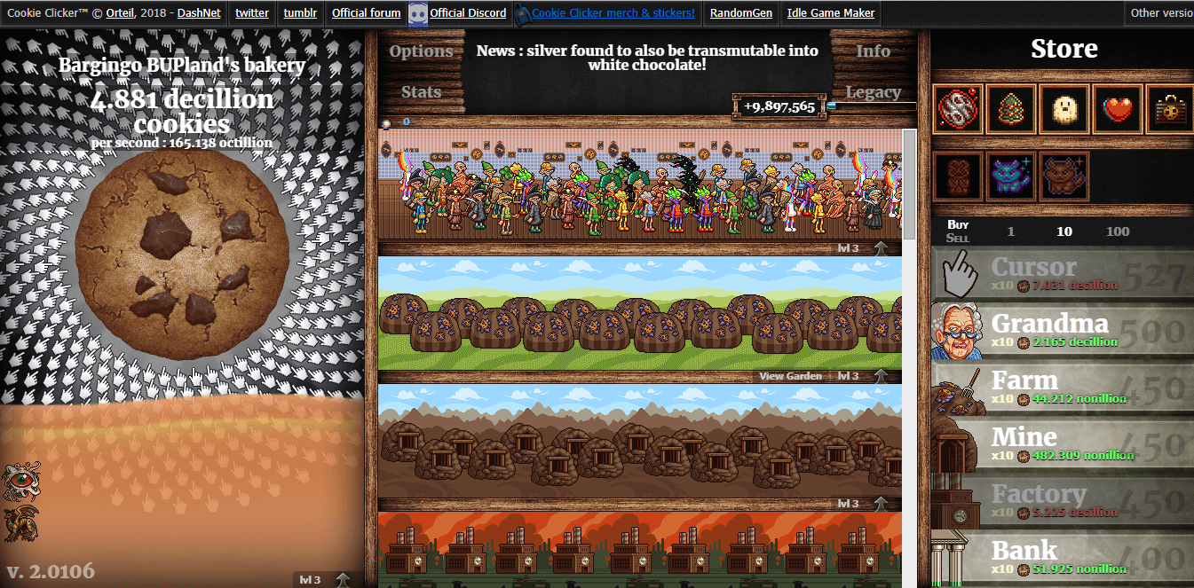 longest running cookie clicker game